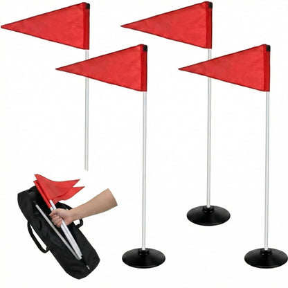 HunnmingRe 4 Pcs Soccer Corner Flags with Bag 60 Inches High Corner Flags for Soccer Field Indoor and Outdoor Training Grounds