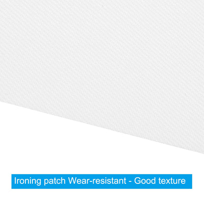 PATIKIL 20 x 3 Twill Fabric Patches, 4 Pcs Iron-on Patches Clothing Repair Patch Craft Embroidery Patches for Jacket Clothes Pants Bags Sewing Decor, White