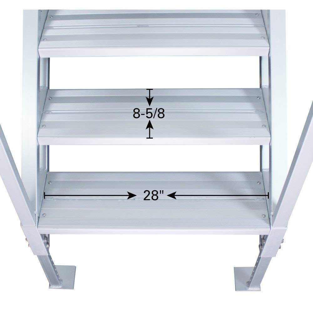Extreme Max 3005.4281 Jumbo-Tread Universal Mount Dock Stairs with Railing - 6-Step