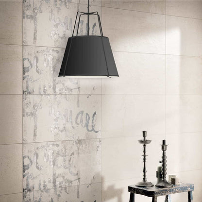 Dainolite Trapezoid Pendant Light, 3-Light, 180W, Fabric, Gold, Model TRA-331P-GLD-CRM