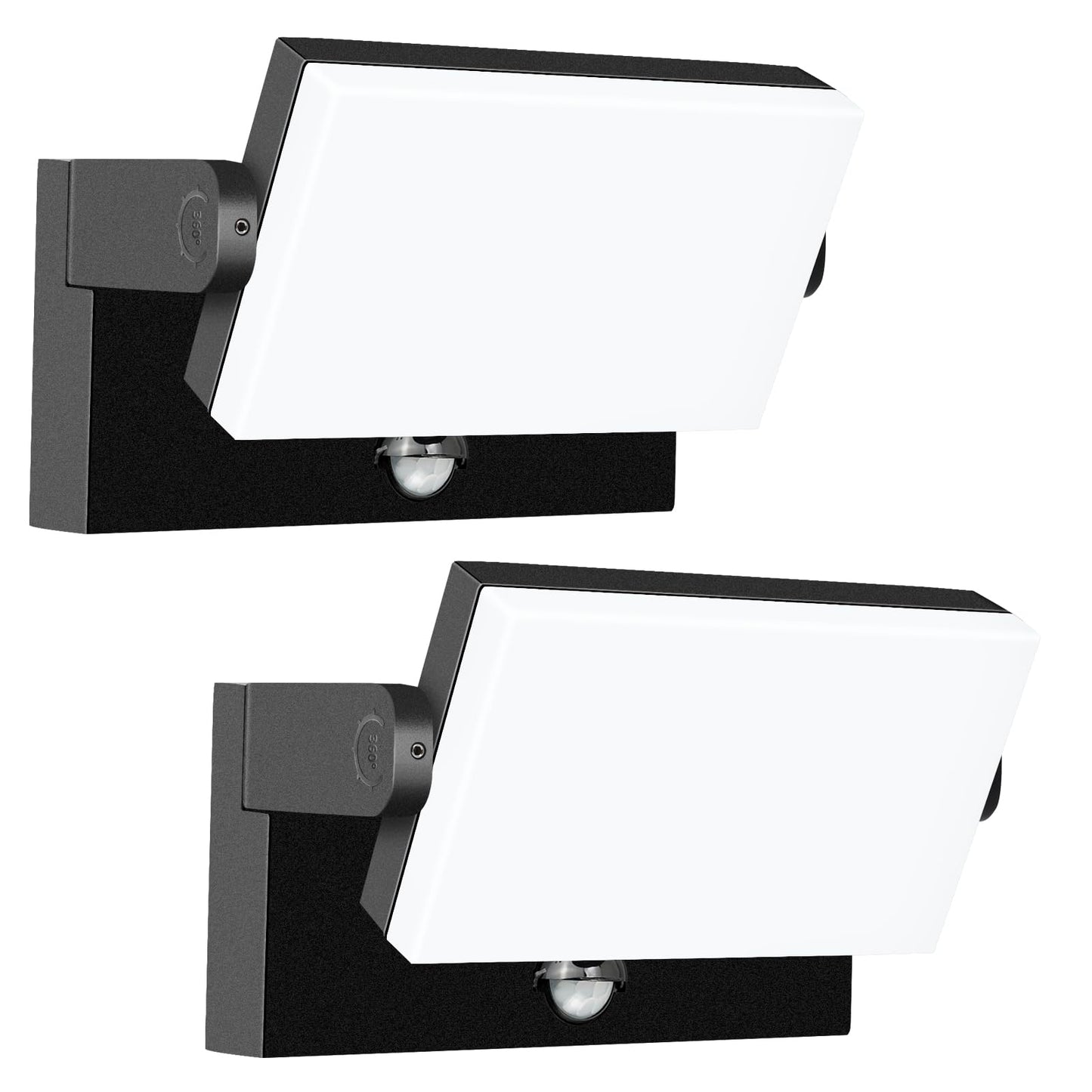 WISELUME 60W LED Outdoor Wall Light – 360° Rotatable, Motion Sensor & Color Temp Adjustable (3000K/4000K/6500K) Commercial Security Wall Mount for Barn, Proch,Garage & Yard
