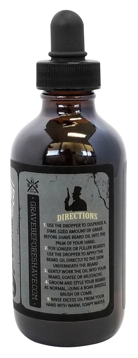 Grave Before Shave Beard Oil (Cigar Blend) 4 oz. Bottle