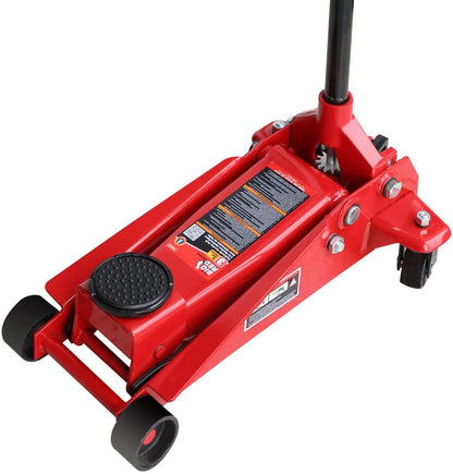 Big RED 3-Ton Heavy Duty Hydraulic Floor Jack, Dual Pump Quick Lift with Low Profile Design, 6600LBS Capacity for All Terrain Vehicles,Red