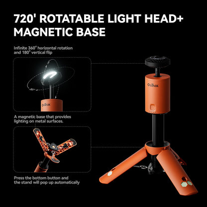 Outask Camping Light Telescopic, Collapsible Magnetic Camping Lantern with 12000mAh Battery, Telescoping IPX6/IPX7 Waterproof Flashlights, Camping Lamp for Emergency, Camping