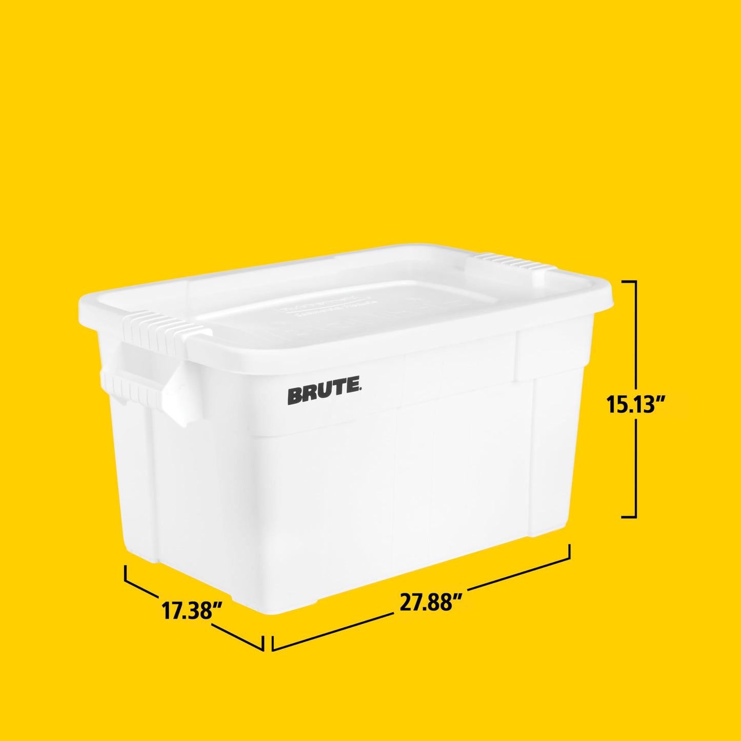Rubbermaid Commercial Products BRUTE Tote Storage Bin with Lid, 20-Gallon, White, Rugged/Reusable Boxes for Garage/Moving/Camping/Basement Storage/Kitchen/Warehouse/Outdoor, Pack of 6
