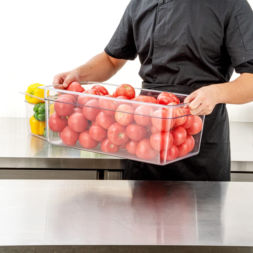 Restaurantware-Full Size Food Storage Containers, 10 8 Inch Deep Proofing Boxes - Rectangle, Graduated Measurements, Clear Plastic Food Grade Storage Containers, Dishwashable, Lids Sold Separately