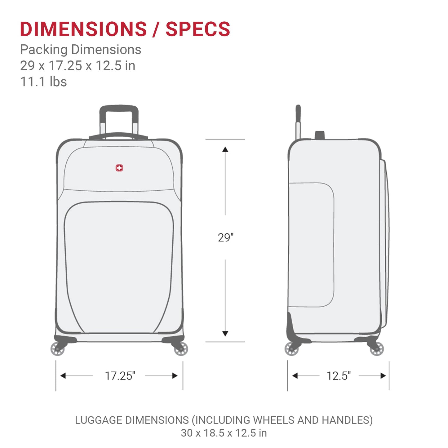 SWISSGEAR Sion Softside Expandable Spinner Luggage Durable Lightweight Travel Suitcase, Burgundy, Checked-Large