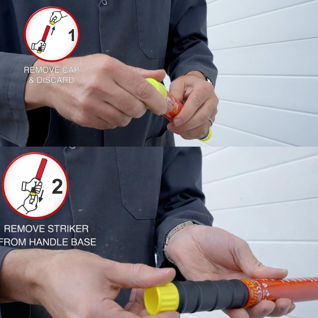 Element E100 | Compact Fire Safety Stick – Extended Discharge | Portable, Lightweight, Easy-to-Use | Model E100 | 1 Pack