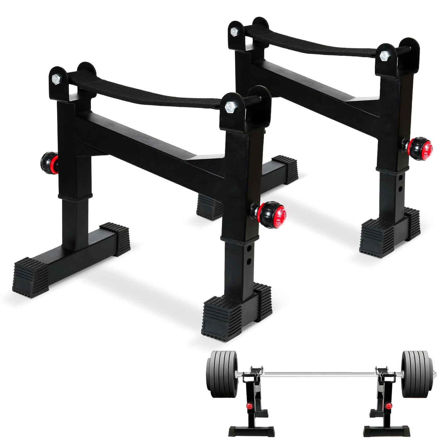 UBCTECH Deadlift Jack Barbell Stand - Heavy Duty Barbell Jack Deadlift - Adjustable Deadlift Platform for Home Gym Weightlifting Easily Load 880 Lbs