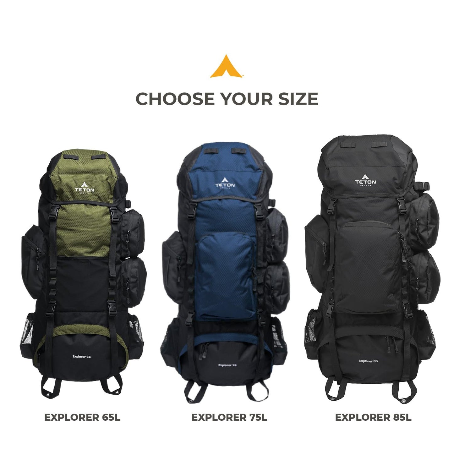 Teton 75L Explorer Internal Frame Backpack for Hiking, Camping, Backpacking, Rain Cover Included, Ocean