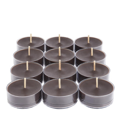 PartyLite Set of 12 Tea Lights Candles, Ebony Oud Scent, Aromatherapy Scented Candles Gift Set, Up to 4 to 6 Hours Burn Time