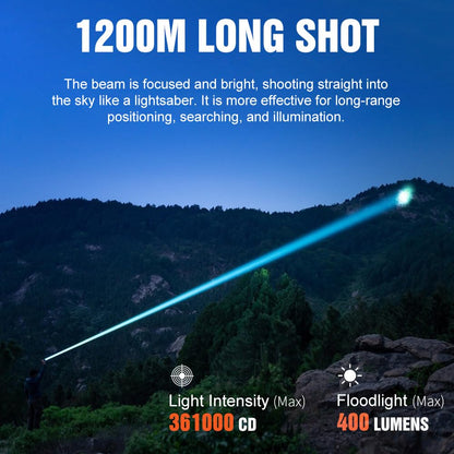 Vastlite Versa Bow Zoom LEP Flashlight 400LM,Range of 3937 feet 3 Modes LEP Flashlight with Flood and Spotlight Functions,High Brightness,Long Range,and High Collimation Characteristics (Black)