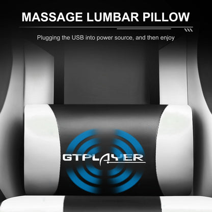 GTPLAYER Gaming Chair, Computer Chair with Footrest and Lumbar Support, Height Adjustable Game Chair with 360°-Swivel Seat and Headrest and for Office or Gaming (Pearl White)