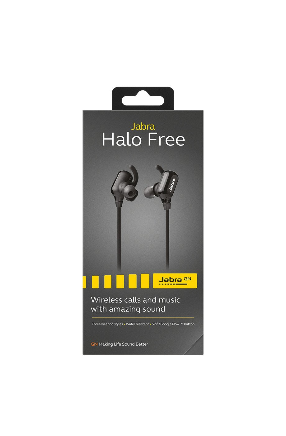 Jabra Halo Free Wireless Bluetooth Stereo Earbuds (Retail Packaging), Black