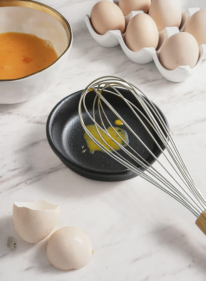 LE TAUCI Ceramic Spoon Rest - 4.8 Inch Utensil Holder for Kitchen Counter | Set of 4 in Crude Black
