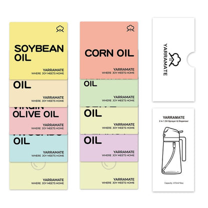 YARRAMATE 10 Color Labels for Oil Sprayer Bottles