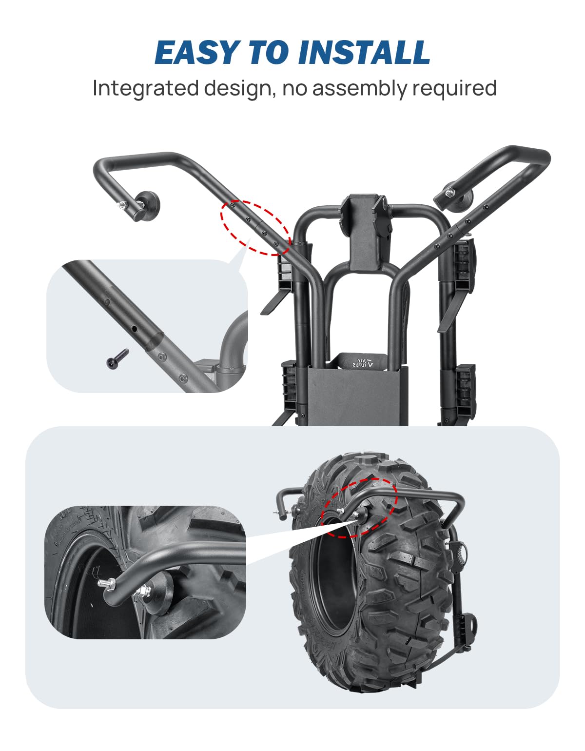 JOYTUTUS 2-Bike Spare Tire Bike Rack Fit 31.5"-32.5" Diameter & 8.5”- 9.6” Width Spare Tire, Folding with Security Lock, Anti-Wobble Bike Mount Carrier