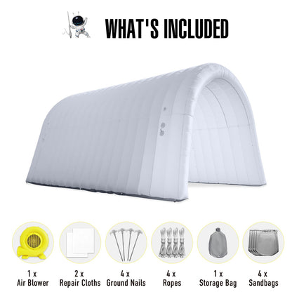 20X10x10Ft Inflatable Sports Tunnel Entrance with Blower Inflatable Tunnel Tent for Business Advertising Event Exhibition（White）