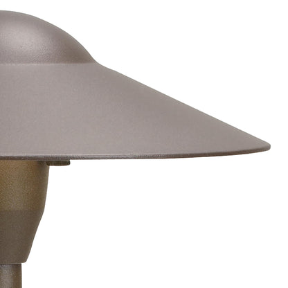 Kichler 8" Outdoor LED Path Light in Textured Architectural Bronze , 12V Adjustable Exterior Dome Light, (8.25" W x 21" H), 15310AZT