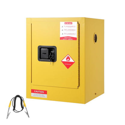 Fire Resistant Flammable Storage Cabinet,Heavy Duty Hazardous Liquid Safety Cabinet with Adjustable Shelf, Cold-Rolled Steel Construction, Spill Containment Tray, Ventilation Holes & Grounding