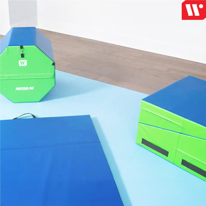 We Sell Mats Gymnastics Incline Mat, Folding and Non-Folding Cheese Wedge Skill Shape, Tumbling Mat for Gymnastics Training, Cheerleading and Obstacle Courses, Multi-Color, Medium (60" x 30" x 15")
