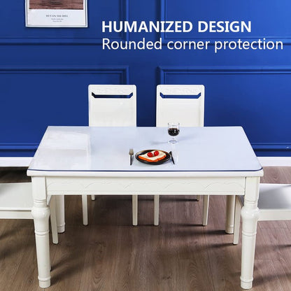 24x48 in Dining Room Clear Table Cover Protector PVC Rolled Table Cover Protector Rectangular Plastic Crystal Wooden Furniture Screen Protection Thick Desk Pad Mat for Living Room Table Non-Slip