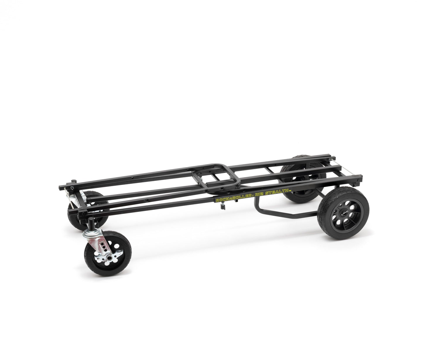 Rock-N-Roller R12STEALTH (All Terrain Stealth) 8-in-1 Folding Multi-Cart/Hand Truck/Dolly/Platform Cart/34" to 52" Telescoping Frame/500 lbs. Load Capacity, Black