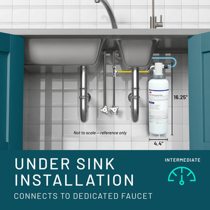 Aqua-Pure DW301 Under Sink Water Filter System, Removes Lead, VOC's, Microplastics, Cysts, Bad Taste and Odor, Asbestos, MTBE and TTHM Reduction