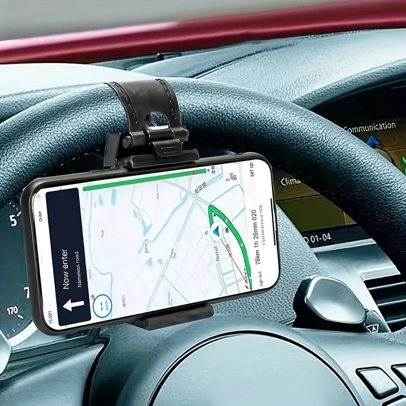 Universal Steering Wheel & Bike Phone Holder|Durable Adjustable Clip Mount for Car, Motorcycle,Bicycle|Non-Slip Phone Stand (4-7 Inch Screens),Blue.