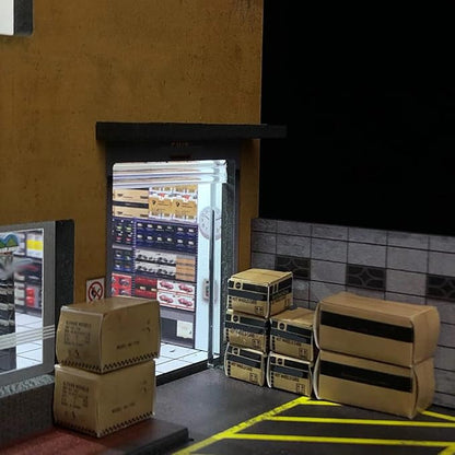 1/64 Scale Model Shop Building Scene Model with Parking Area (No Vehicles or Figures/Model 710026)