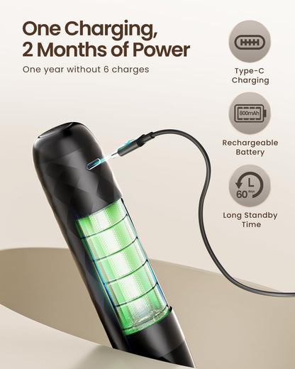 Maestri House Rechargeable Milk Frother, LunaFro Mini Handheld Electric Foam Maker Detachable Stainless Steel Whisk Drink Mixer Foamer Mini Blender for Matcha, Lattes, Cappuccino, No Stand