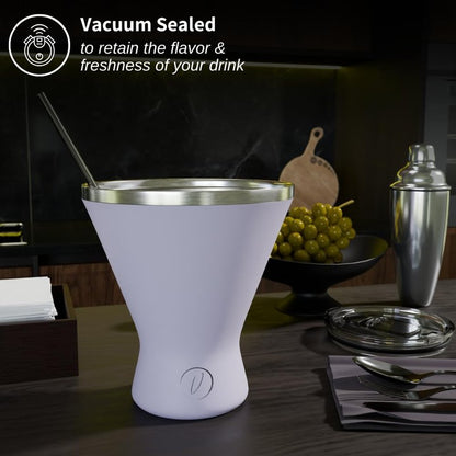 Mother’s Day Gift for Mom – [Lilac] Stainless Steel Martini Glass, Unbreakable Metal Cocktail Glass, Unique Gift for Women Wife, 10oz Elegant Drinkware