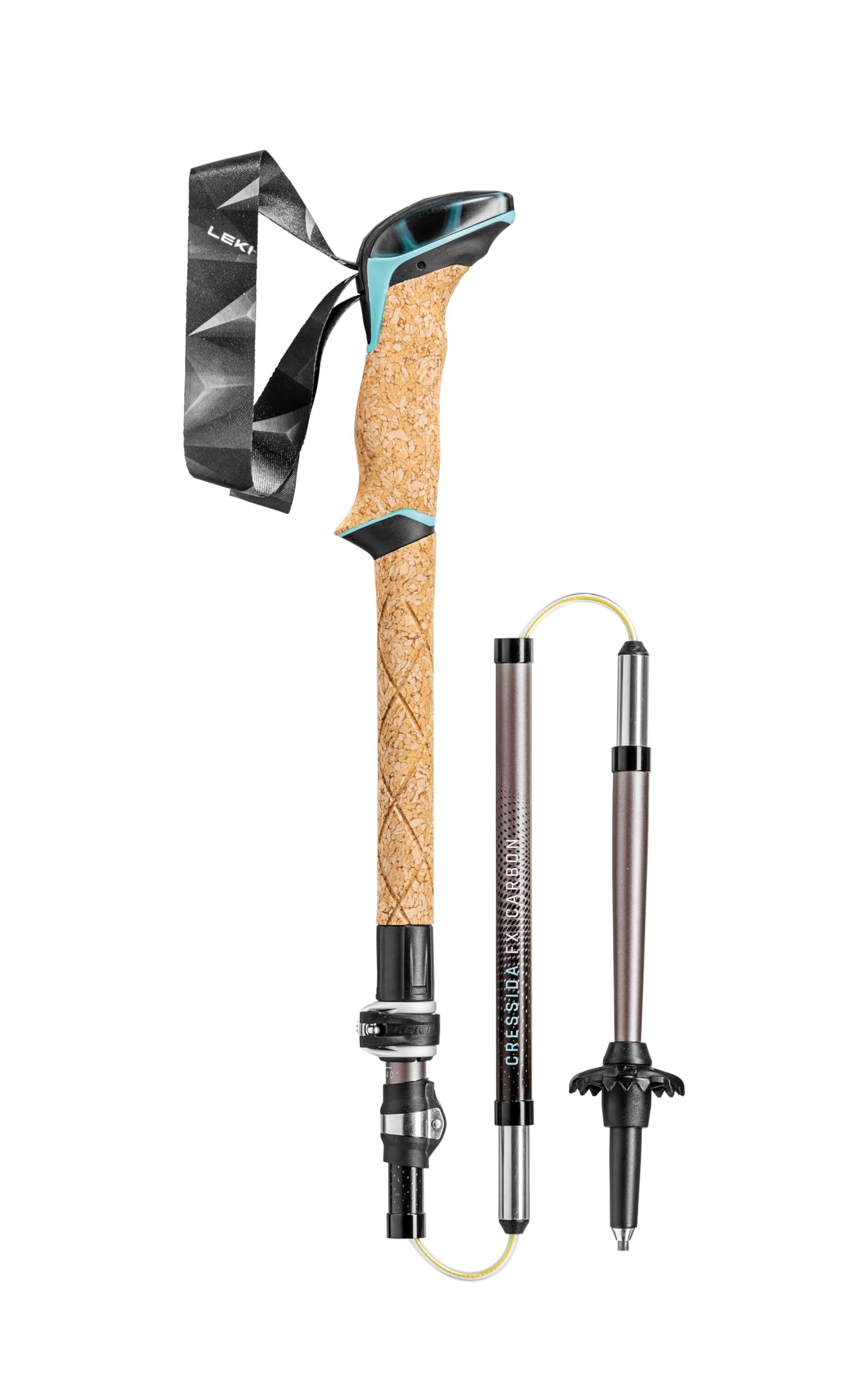 LEKI Cressida FX Carbon Collapsible Lightweight Walking Poles for Trekking & Hiking - Brown-Lightblue-Metallic - 100-120 cm