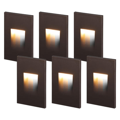 LEONLITE LED Step Lights, Dimmable 3.5W, 110lm, Aluminum, 3000K Warm White, 2.88 Inch, Bronze, Pack of