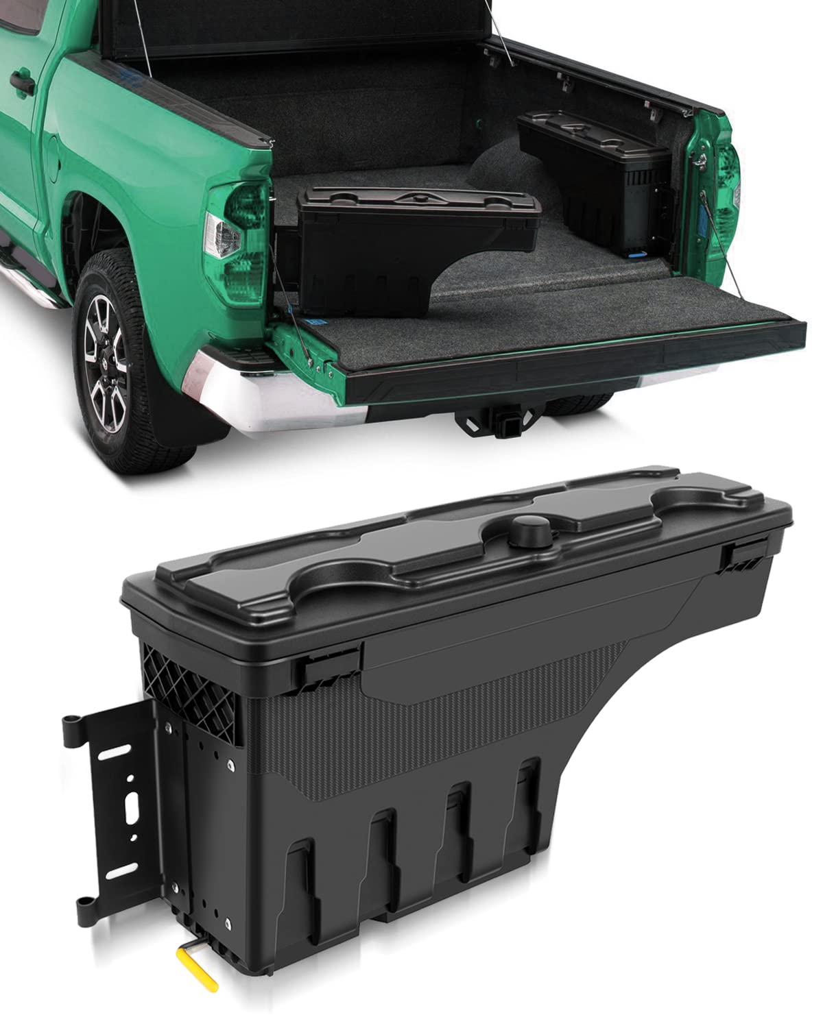 SCITOO Left Driver Side Truck Bed Tool Box for Ford F-150 97-14,Multi-Compartment Dividers Organized Storage,Heavy Duty & No-Drill Installation