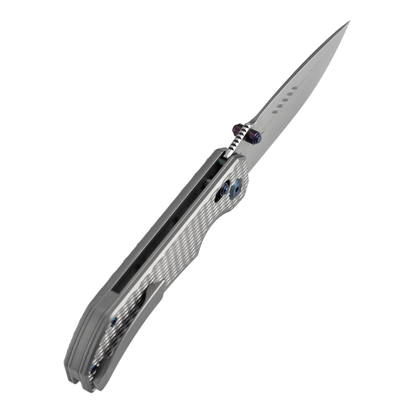 KANSEPT Eaglestrike Pocket Knife, 3.73" Stonewashed CPM S35VN Blade, Bead Blasted Titanium Handle with Diamond Pattern and Thumb Stud, Lock for EDC, Camping Hiking Survival, Gifts for Men K1095V4