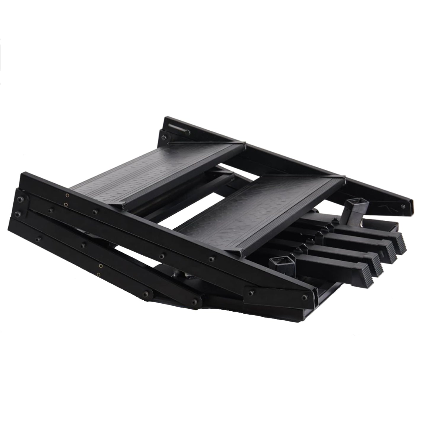 RV Steps Foldable, Aluminum Portable 4 Step Camper Steps with Handrail Adjustable Height with Non Slip Feets for 5th Wheel RV, Travel Trailer, Home, Camper, Spa, Hot Tub Steps, and Porch