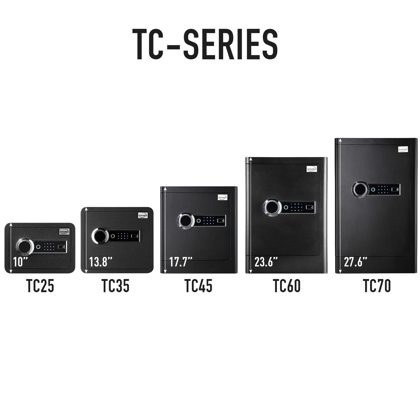 Tenamic Biometric Fingerprint Safe Box 1.41 Cuft Security Box with Induction Light and Leather, Solid Alloy Steel Home Cabinet Safe, Black