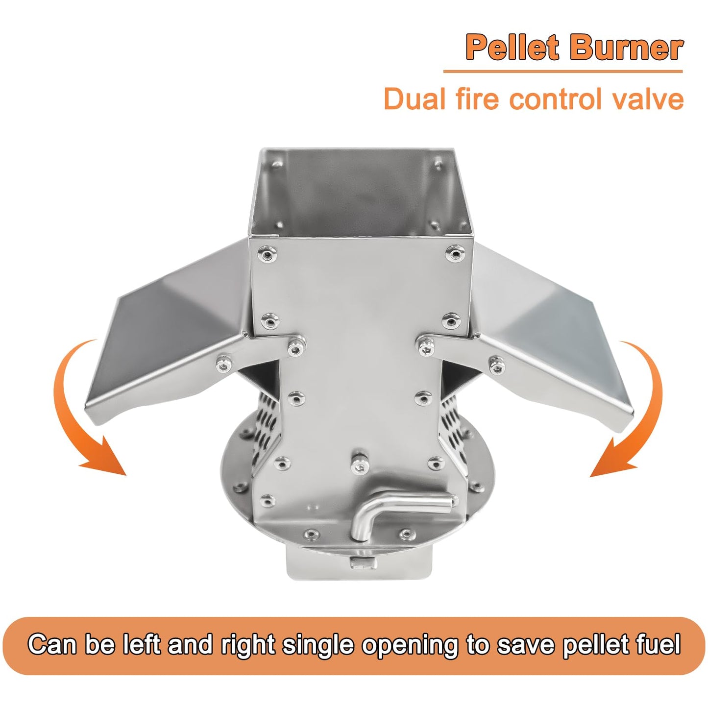 Outdoor Camping Tent Stove with Chimney Pellet Stove with Particle Burner Portable Outdoor Cooking Stove Stainless Steel (Silver)