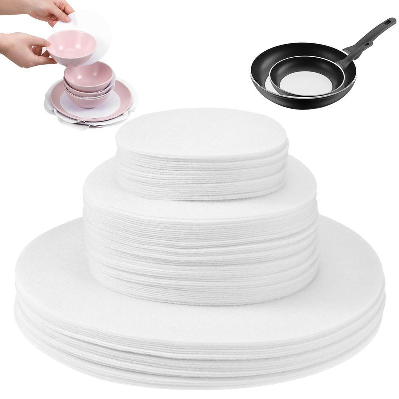 Xthrotsenk 96 Pcs Plate China Storage Dividers 3 Size Felt Plate Separators