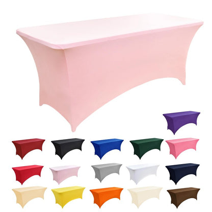 ZarzaaSik 6-Pack 6ft Spandex Table Covers for Rectangle Standard Folding Tables - Wrinkle Resistant Stretch Tablecloths - Ultimate Fitted Table Protector for Parties, Trade Shows, Wedding