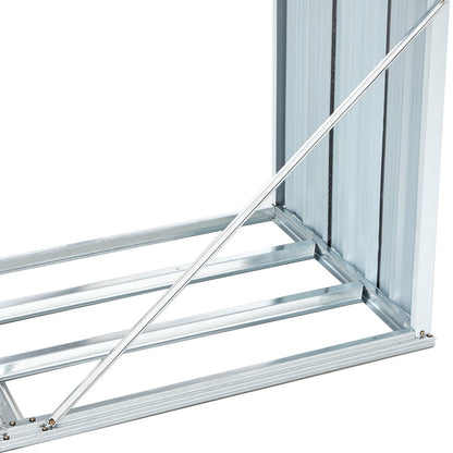 YOPTO 68" Galvanized Steel Firewood Rack,Log Holder with Roof,Storage Shed w/Vents,Backyard Garden Patio Porch for Shovels,Umbrellas,Antennas,Escalators,Dark Gray