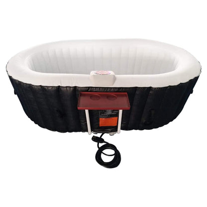 ALEKO Inflatable Hot Tub Spa | Personal High Powered Jetted Bubble | 145 Gallon | Black and White
