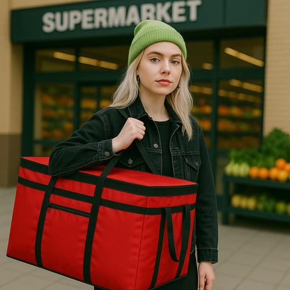 musbus 5 PACK RED extra large XXXL Insulated Food Delivery Bag Cooler Bags Keep Food Warm Catering Therma for doordash Catering Cooler Bags Keep Food Warm Catering Therma Catering Shopper hot XXXL