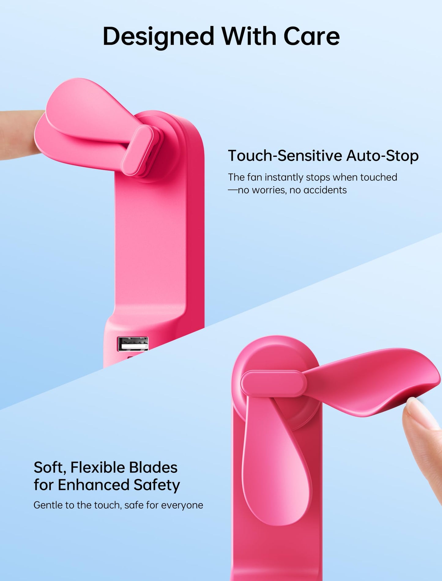 JISULIFE 3 IN 1 Mini Portable Fan & Handheld Fan Pro1 Mini, Elite PU Leather, 30 Hour Cooling Power