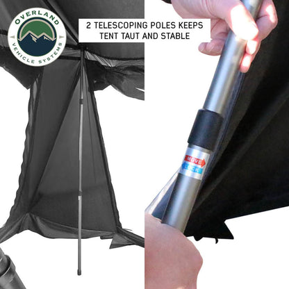 Overland Vehicle Systems XD Everest Annex Room Roof Top Tent Extension - Black Body Grey Trim (XD Everest Annex Room 2 Person)