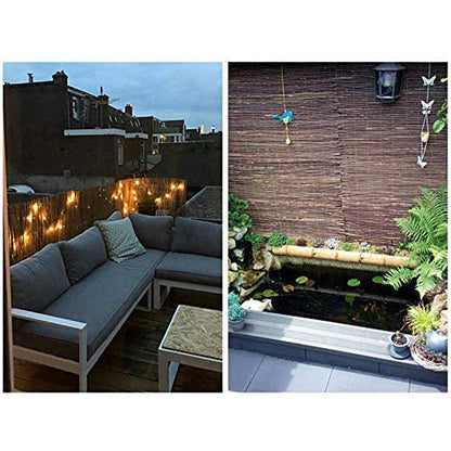 Landgarden Natural Bamboo Slat Screening, Eco-Friendly Privacy Slat Fence, Bamboo Screen Panel Roll for Balcony or as Wind and Sight Protection
