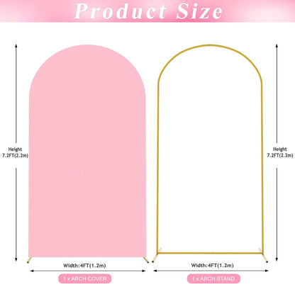 Wokceer Wedding Arch Backdrop Stand - 7.2 FT Metal Arch with Cover for Events & Ceremonies