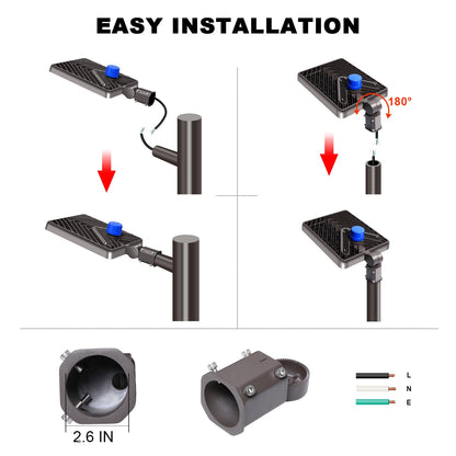 Juyace 480W LED Parking Lot Light,Slip Fitter Mount, 72000LM Shoebox Flood Light with Photocell, IP65 Waterproof Outdoor Area Street Light for Commercial Stadium Warehouse, 110-277V