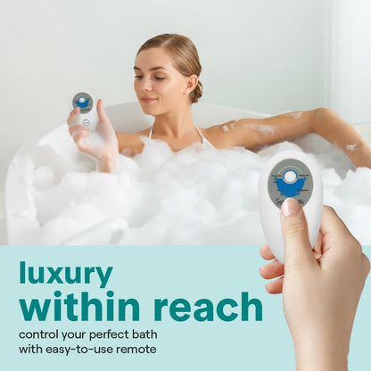 SereneLife Bubble Bath Mat, Bathtub Mat with Air Massage and Remote Control, Waterproof, Non-Slip, Adjustable Bubble Intensity, Aroma Diffuser, 47x14.2 Inch Full Body Spa Massager
